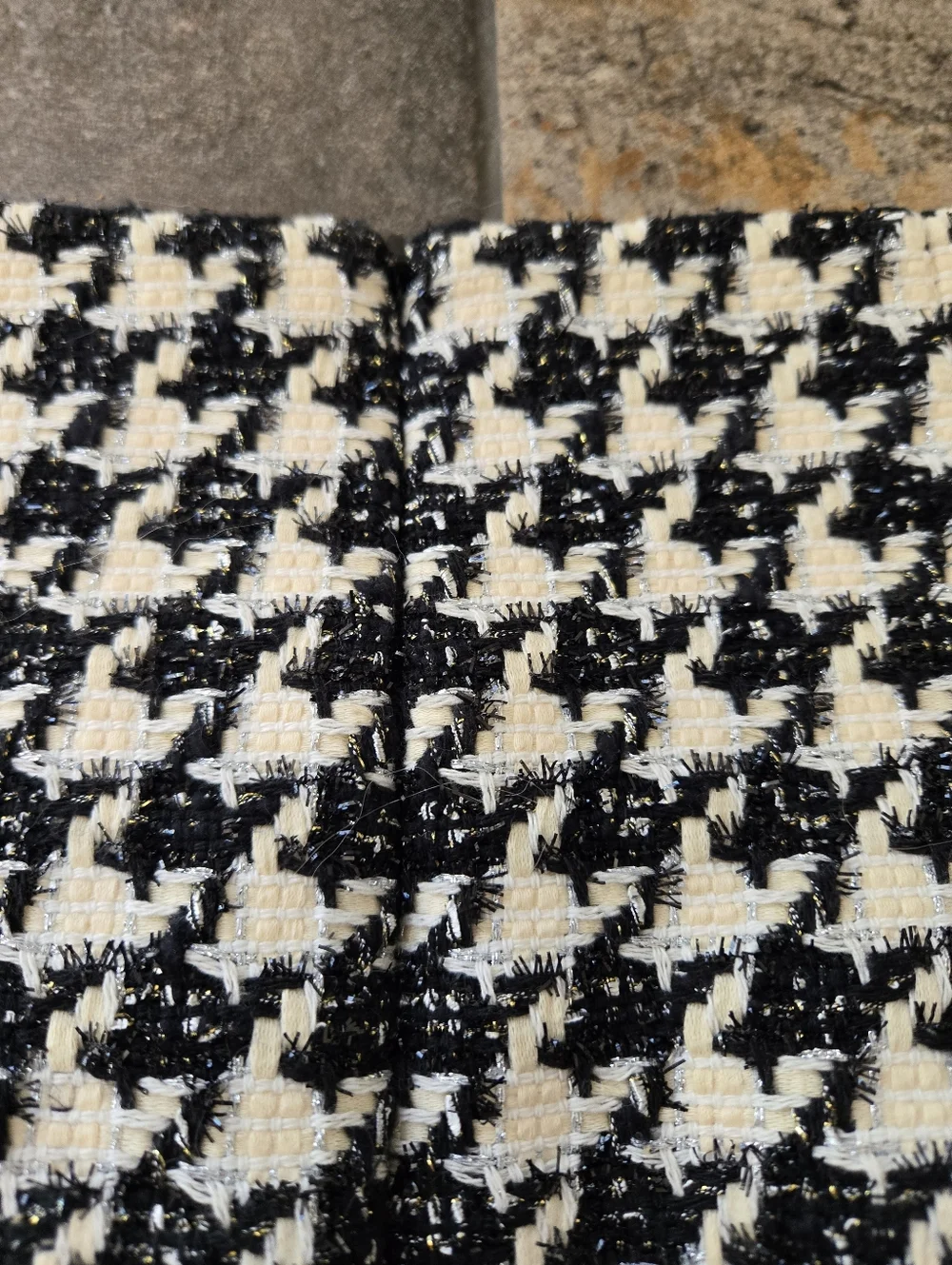Veronica Beard Adriel Houndstooth Tweed Mini Skirt Black White Office Cotton 12 - Picture 10 of 13